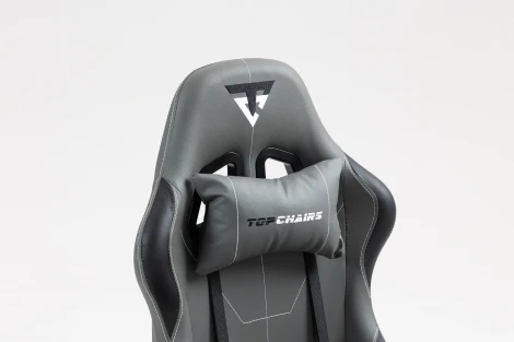 Кресло спортивное TopChairs Wyvern серо-черный арт.УТ000039485