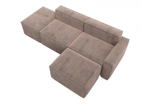 Диван угловой модульный Лига-063 угол правый (ДСП/Пластик/Велюр/Бежевый) Лига Диванов 129793