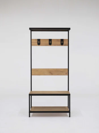 Вешало Ивару ГРАНЖ-1, Дуб Крафт Золотой / Черный