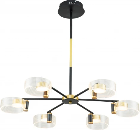 Люстра потолочная светодиодная на штанге Cloud 10226/6 LED*103W Gold/black