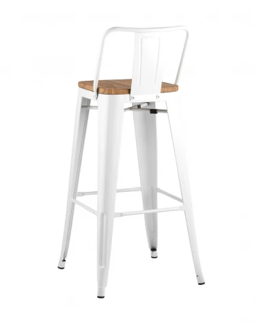 Барный стул Tolix со спинкой Белый матовый