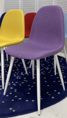 Обеденный стул M-City CASSIOPEIA G064-16 сиреневый, ткань/ белый каркас