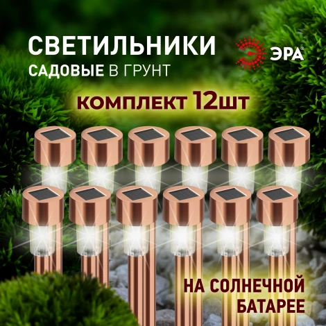 Грунтовый светильник на солнечной батарее 12 шт. ЭРА SL-SS30-CPR-M