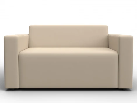 Диван прямой Лига-093 (ДСП,Брус,Фанера/Пластик/Экокожа/Бежевый) Лига Диванов 132456