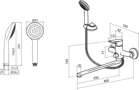 Смеситель Damixa RedBlu Origin Balance 799500000 универсальный
