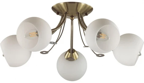 Люстра потолочная Tula 5265/5C античная латунь E14 5*40W