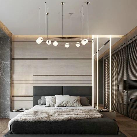 Подвесная люстра Concent ImperiumLoft Concent01 (140617-26) (220V, на тросе, шарики, кольцо, солнечная система)