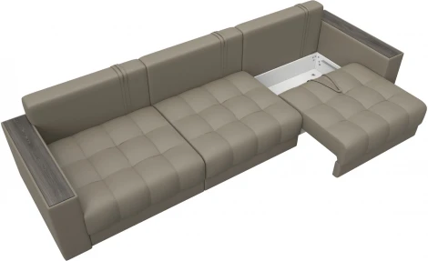 Диван прямой с декором Лига-049 НПБ Лонг Лига Диванов (Экокожа) арт.128432