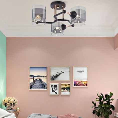 Потолочная люстра на штанге Arte Milano AMALFI 324308/3 BK+FG (220V)