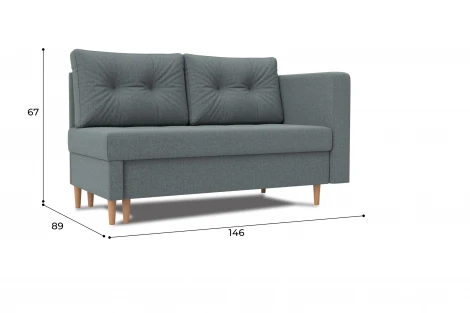 Кушетка Лига-098 (ДВП,ДСП,ЛДСП,Брус,Фанера/Дерево/Рогожка/Серый) Лига Диванов 132577