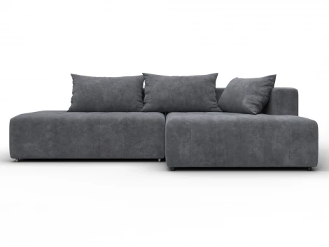 Диван угловой Лига-103 НПБ угол правый (ДСП,Брус,Фанера,Велюр/Темно-серый) Лига Диванов 134824