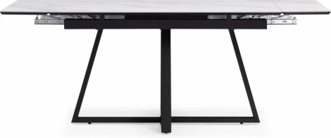 Керамический стол Notta Памелла 140(200)х80х75 белый мрамор snow white / черный арт.612193