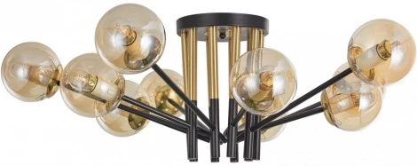 Потолочная люстра на штанге Arte Milano Neapolis-73708 273708/10 BK/GD (220V, шар, молекулы)