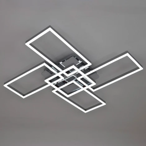 Потолочная люстра светодиодная на штанге с пультом с гибким неоном с регулировкой цветовой температуры и яркости LED4U LED4U L11004-5 CR