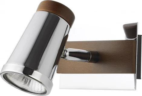 Спот N-Light 6205A 6205A/1GU10 chrome + brown wood