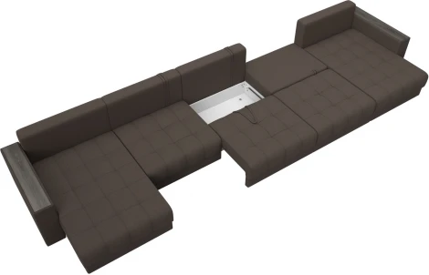 Диван П-образный с декором Лига-049 НПБ Мегалонг Лига Диванов (Рогожка) арт.128519