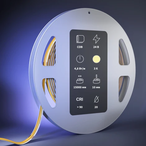 Светодиодная лента Ультра 24В COB 4,8Вт/м 3000К 15м IP20 Maytoni Led Strip 201294