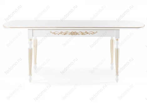 Стол Woodville Бевье молочный / золото 483900
