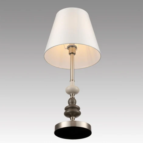 Настольная лампа Lumion Kentuki 8283/1T никель/белый, металл/керамика/текстиль Е14 1*40W 220V