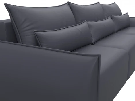 Диван прямой Лига-051 НПБ Лонг (ЛДСП,Брус,Фанера/Пластик/Экокожа/Серый) Лига Диванов 129885