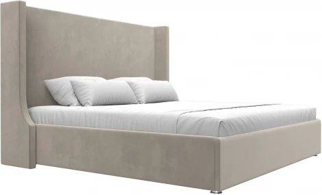 Кровать интерьерная Ларго 200 (Бежевый/Микровельвет) Лига Диванов арт.120751