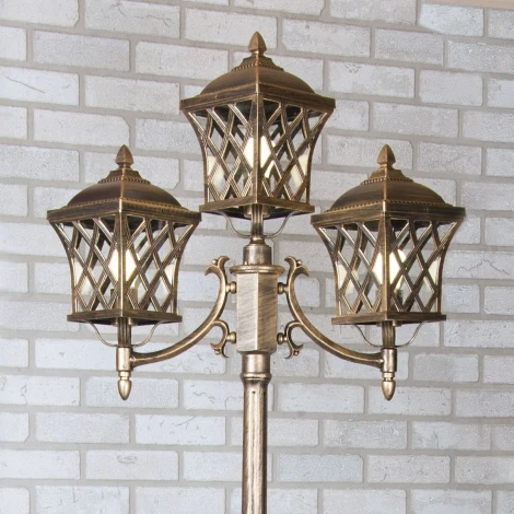 Наземный фонарь Elektrostandard Cassiopeya F/3 черное золото (220V, IP44)