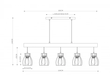 Подвесной светильник Globo Mina 15326-5N (220V, на проводе)