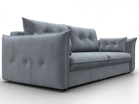 Диван прямой Лига-100 НПБ (ДСП,Фанера/Пластик/Велюр/Серый) Лига Диванов 133656