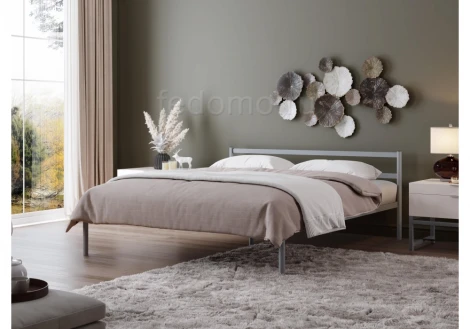 Полутораспальная кровать Woodville Фади 140х200 серая 462537