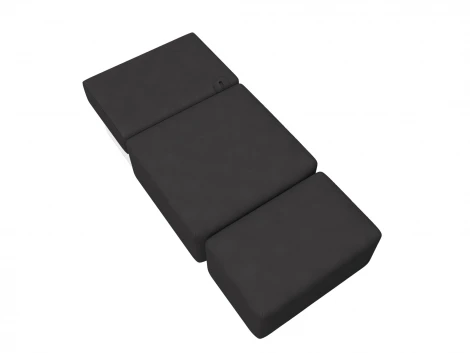 Модули диван и пуф Лига-060 НПБ (ЛДСП,Брус,Фанера,Замша/Коричневый) Лига Диванов 129599