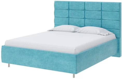 PROxSON Кровать Shapy без основания (Ткань: Велюр Лофти Лазурь) 160x200