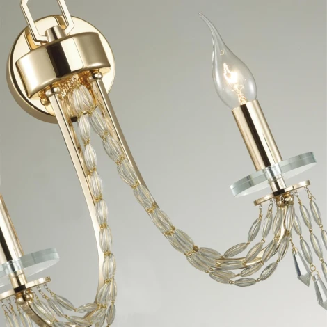 Бра Odeon Light Capel 5063/2W золото/прозрачный/металл/хрусталь E14 2*40W (220V, подвески, подсвечник, свеча)