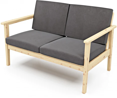 Диван Arsko прямой Лориан М сосна велюр серый