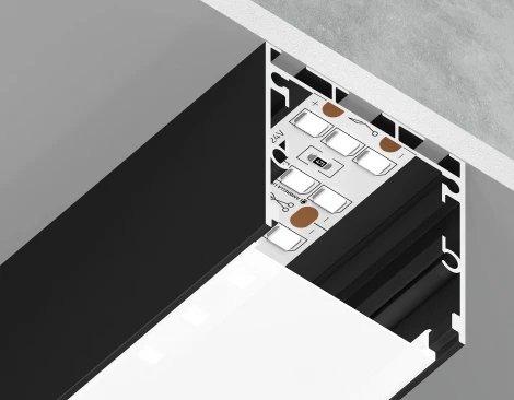 Алюминиевый профиль накладной/подвесной "Profile System" для светодиодной ленты до 26мм Ambrella Illumination GP2550BK