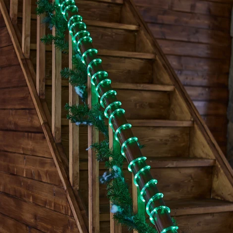 Гирлянда светодиодная Дюралайт, 15м, коннектор в/к, зеленый свет Uniel ULD-D50 15M/С08 IP44 GREEN