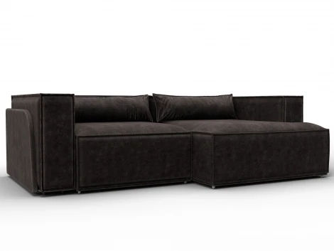 Диван угловой Лига-061 угол правый (ДСП,Брус,Фанера,Велюр/Коричневый) Лига Диванов 131148