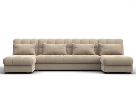 Диван П-образный Лига-116 НПБ (ДСП,ЛДСП,Велюр/Бежевый) Лига Диванов 137326