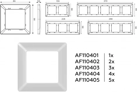 Рамка Ambrella Volt ALFA Line (Серебро глянец) 3-ая AF110403