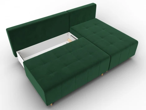 Диван угловой Лига-102 угол универсальный (ДСП,Брус,Фанера,Велюр/Зеленый) Лига Диванов 134791