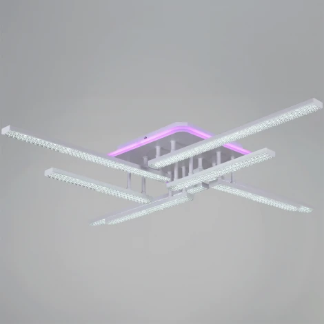 Потолочная люстра светодиодная на штанге с пультом с регулировкой цветовой температуры, яркости и ночным режимом Reluce 83177-0.3-4+4C