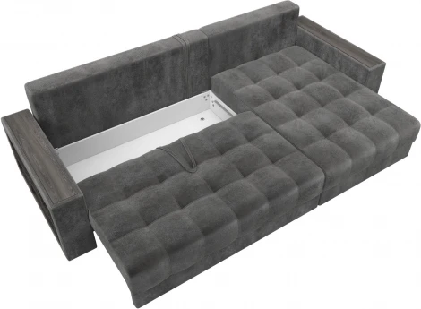 Диван угловой с декором и полкой Лига-050 НПБ Лига Диванов (Велюр) арт.128610