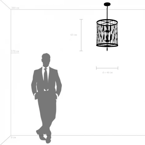 Потолочная люстра на штанге Firenze 725163 (220V, круглые)