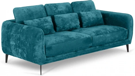 Диван Amsterdam трехместный ОГОГО (арт.786603), (Велюр,Ткань/Голубой)