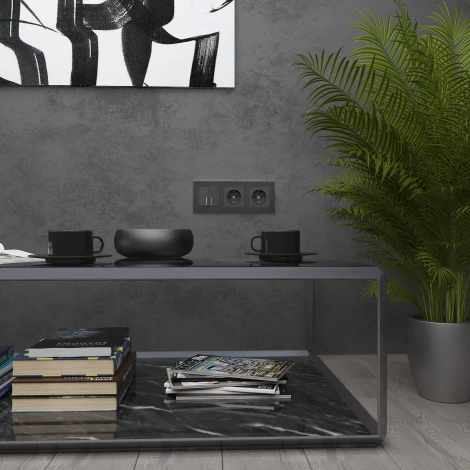 Рамка на 3 поста Aluminium (черный алюминий) Werkel W0031708 (a050952)