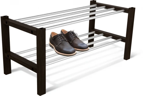 Полка для обуви Альберо SHT-SR9 венге/алюм.металлик Sheffilton 0532115102