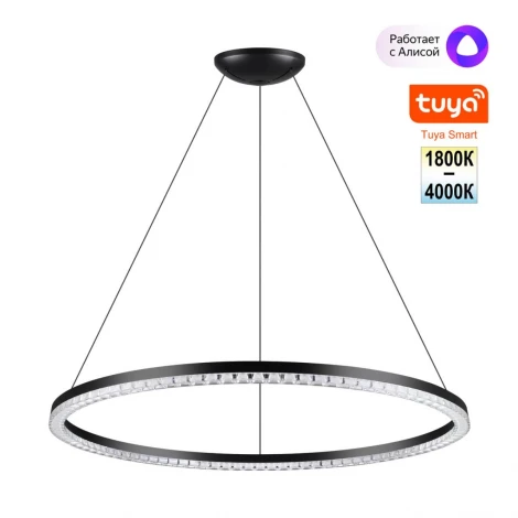 Подвесной светильник светодиодный линейный кольцо Novotech Monile 359711 черный диммируемый со сменой цв. температурыIP20 LED 70W 220-240V 1800-4000К