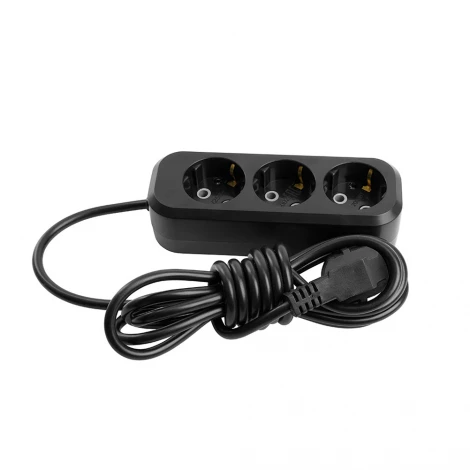 Удлинитель 3-х местный без заземления 2 метра (черный) Stekker Home 50418