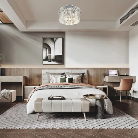 Потолочная люстра хрустальная на штанге Arte Milano Sorrento-8909 378909/5/50/390 CR (220V)