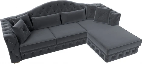 Диван угловой Артис правый угол (Серый/Велюр) Лига Диванов арт.121586