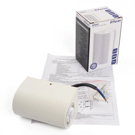 Архитектурная подсветка Feron Корфу 48479 DH053, 2*5W, 800Lm, 3000K, белый Бостон (LED, 220V, IP54)